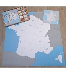 Carte de la France - bâche + étiquettes + Affiches