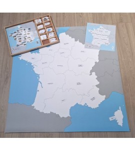 Carte de la France - bâche + étiquettes + Affiches