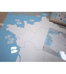 Carte de la France - bâche + étiquettes + Affiches