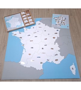 Carte de la France - bâche + étiquettes + Affiches