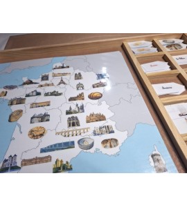 Carte de la France - bâche + étiquettes + Affiches