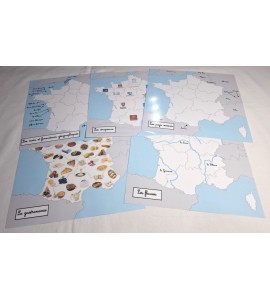 Carte de la France - bâche + étiquettes + Affiches