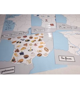 Carte de la France - bâche + étiquettes + Affiches