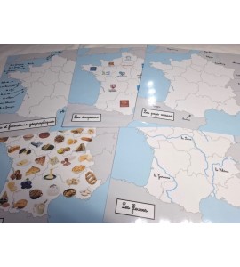 Carte de la France - bâche + étiquettes + Affiches