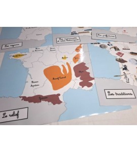 Carte de la France - bâche + étiquettes + Affiches
