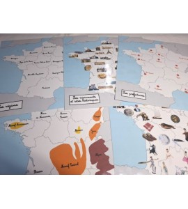 Carte de la France - bâche + étiquettes + Affiches