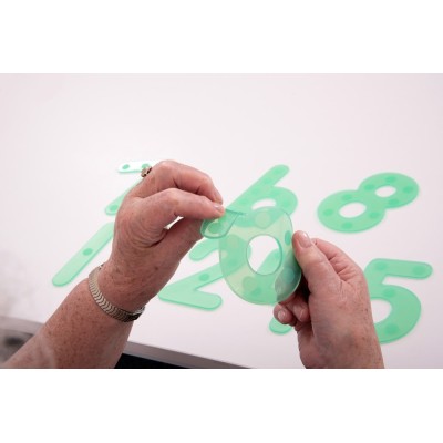 Chiffres en silicone vert transparent - 10 pièces