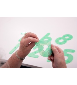 Chiffres en silicone vert transparent - 10 pièces