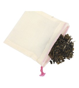 Sac en coton BIO - 5 sachets thé réutilisables