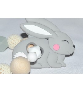 Hochet lapin gris