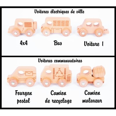 Véhicules en bois naturel - unité