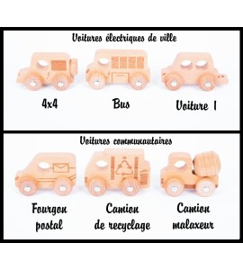 Véhicules en bois naturel - unité